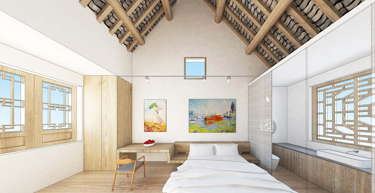 河南?？h古建筑民宿室內設計